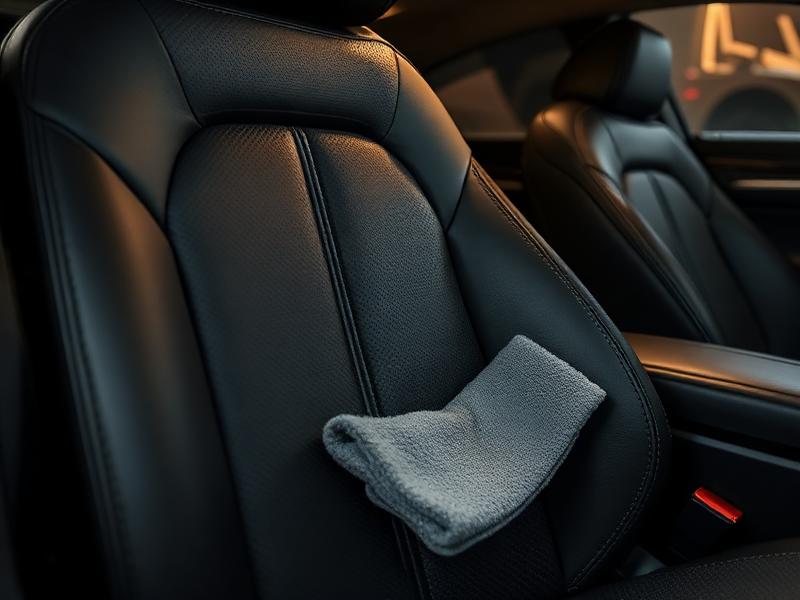 Conditioned premium black leather seat